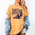 Women's Comfort Colors T-Shirt - Cute Raccoon Coffee Vintage Design Mustard
