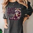 Women's Comfort Colors T-Shirt - Cute Raccoon Coffee Vintage Design Pepper