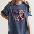 Women's Comfort Colors T-Shirt - Cute Raccoon Coffee Vintage Design Denim
