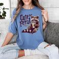 Women's Comfort Colors T-Shirt - Cute Raccoon Coffee Vintage Design Blue Jean