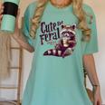 Women's Comfort Colors T-Shirt - Cute Raccoon Coffee Vintage Design Chalky Mint
