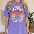 Vintage Raccoon Women's T-Shirt - Retro Save the Trash Pandas Design Violet