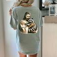 Vintage Jesus Hugging Raccoon Women's T-Shirt - Comfy Back Print Bay