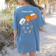 Raccoon Lover Women's T-Shirt - Happy Pills Back Print | Comfort Colors Blue Jean