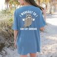 Raccoon Trash Panda Workout T-Shirt for Women | Back Print Blue Jean Raccoon Trash Panda Workout T-Shirt for Women | Back Print Blue Jean