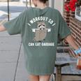 Raccoon Trash Panda Workout T-Shirt for Women | Back Print Moss Raccoon Trash Panda Workout T-Shirt for Women | Back Print Moss