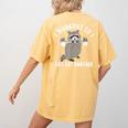 Raccoon Trash Panda Workout T-Shirt for Women | Back Print Mustard Raccoon Trash Panda Workout T-Shirt for Women | Back Print Mustard