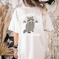 Raccoon Trash Panda Workout T-Shirt for Women | Back Print Ivory Raccoon Trash Panda Workout T-Shirt for Women | Back Print Ivory