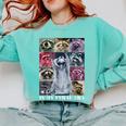 Feral Raccoon Meme Sweatshirt - Cozy Unisex Top for Humor Lovers Chalky Mint