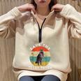 Raccoon 'Save the Trash Panda' Retro Sunset Oversized Sweatshirt Sand