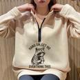 Sarcastic Raccoon Half Zip Oversized Sweatshirt | Casual Humor Sand