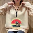 Trash Panda Enthusiast Sweatshirt - Oversized Half-Zip for Raccoon Lovers Sand