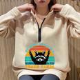 Trash Panda Raccoon Oversized Half Zip Sweatshirt - Fun & Stylish Sand