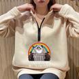 Trash Panda Raccoon Sweatshirt - Oversized Half Zip for Fun & Cozy Vibes Sand Trash Panda Raccoon Sweatshirt - Oversized Half Zip for Fun & Cozy Vibes Sand
