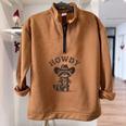 Cowboy Howdy Raccoon Oversized Unisex Sweatshirt - Fun Animal Half Zip Brown Cowboy Howdy Raccoon Oversized Unisex Sweatshirt - Fun Animal Half Zip Brown