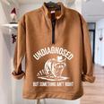 Cowboy Raccoon Oversized Half-Zip Sweatshirt | Quirky Fashion Statement Brown