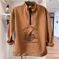 Sarcastic Raccoon Half Zip Oversized Sweatshirt - Playful Urban Style Brown Sarcastic Raccoon Half Zip Oversized Sweatshirt - Playful Urban Style Brown