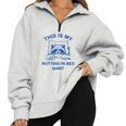 Raccoon Meme Sarcastic Oversized Half-Zip Sweatshirt - Cozy Humor Grey Raccoon Meme Sarcastic Oversized Half-Zip Sweatshirt - Cozy Humor Grey