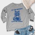 Raccoon Trash Panda Women's Crewneck | Moody Foody Meme Sweatshirt Heather Light Gray Raccoon Trash Panda Women's Crewneck | Moody Foody Meme Sweatshirt Heather Light Gray