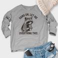 Sarcastic Raccoon Women's Crewneck Sweatshirt | Relaxed Fit Heather Light Gray