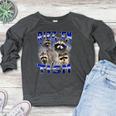 Autistic Raccoon Rizz Crewneck Sweatshirt for Women - Quirky Fun Heather Dark Gray Autistic Raccoon Rizz Crewneck Sweatshirt for Women - Quirky Fun Heather Dark Gray