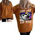 Live Fast Eat Trash - Street Cats & Raccoon Opossum Lovers Sweatshirt Brown