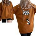 Trash Panda Raccoon Sweatshirt - Blue Cartoon Pocket Pullover Brown