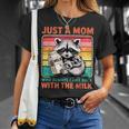 Just a Mom Raccoon Lover Unisex T-Shirt - Fun Parent Tee Gifts for Her