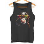 Affe Sonnenbrille Tier Zoo Bunt Kunst Affe Tank Top