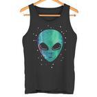 Alien Head Starry Night Sky Fun Tank Top