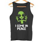 Alien I Come In Peace Space Rave Edm Music Alien Tank Top