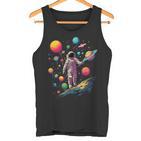 Astronaut Im Weltall Mit Planeten Und Galaxie Tank Top