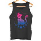 Bisexual Astrology Cat Colours Of Bi Pride Flag Tank Top