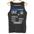 Boarding Pass Ibiza Ibz Flight Ticket Ibiza Tank Top