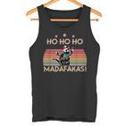 Catintage Pew Pew Madafakas Cat Ho Ho Ho Christmas Tank Top