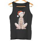 Christmas Hat Sphynx Cat Santa Hat Merry Christmas Xmas Tank Top