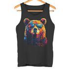 Cool Bear Portrait With Sunglasses Watercolour Bear Tank Top