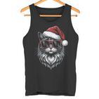 Cool Christmas Cat Santa Christmas Fun Tank Top