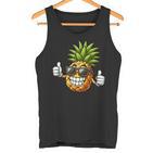 Cool Pineapple Wearing Sunglasses Fun Fruit Tank Top