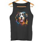 Cute Bernese Mountain Dog On Painted Bernese Mountain Dog Tank Top