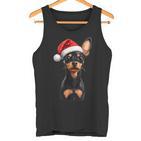 Cute Miniature Pinscher Dog Christmas Merry Xmas Graphic Tank Top