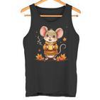 Cute Mouse With Autumn Graphic Tank Top