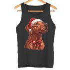 Cute Rhodesian Ridgeback Dog Christmas Merry X-Mas Graphic Tank Top