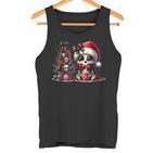 Cute Skeleton Skull Christmas Gothic Christmas Tree Tank Top