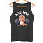 Dino Sore Gym Workout Fitness Weights Dinosaur Gym Tank Top