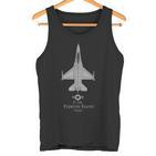 F-16 Fighting Falcon Tech Drawing Military Plane Tank Top