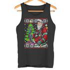 Fireman Santa Claus Fire Brigade Ugly Christmas Tank Top