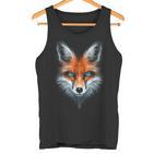 Fox Animal Blue Eyes Illustration Fox Tank Top