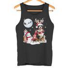 Bernese Mountain Dog Christmas Snowman Xmas Lights Tank Top