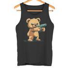 Teddy Bear With Gun For Gun Lovers Tank Top